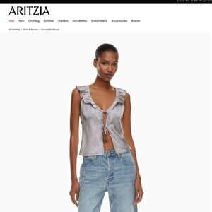 Aritzia Wilfred Tonka Satin Blouse - Ashen